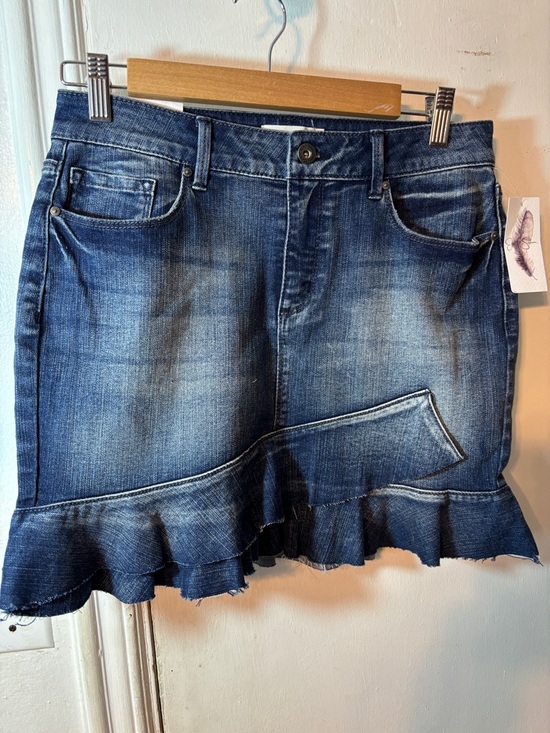 Jessica Simpson Dresses & Skirts - Jessica Simpson Denim Ruffle Hem Mini Skirt - Blue